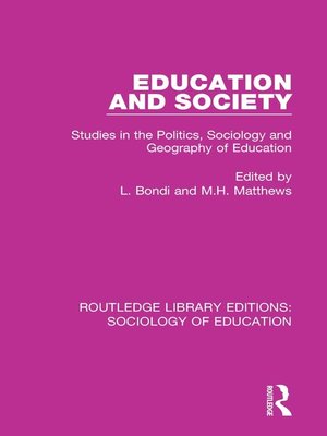 cover image of Education and Society
